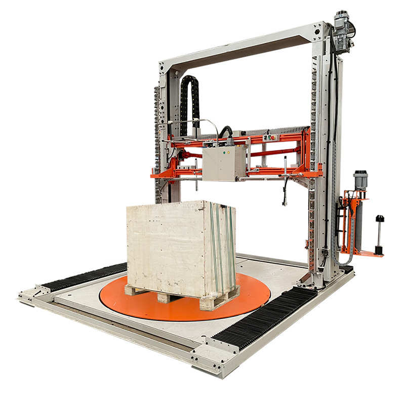 自动打带缠膜一体机全自动缠绕穿剑打包机栈板打包托盘捆扎机