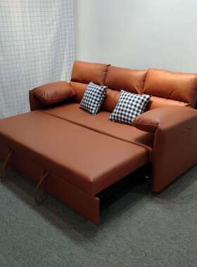 沙发床多功能小户型客厅卧室橙色现代简约暖色系橙色梳化组合沙发