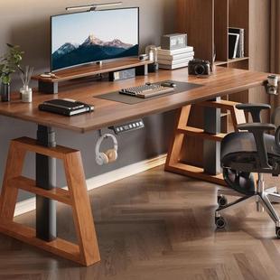 A字自电动升降桌腿木智能升实降桌desk书72桌桌子电竞桌全动降升