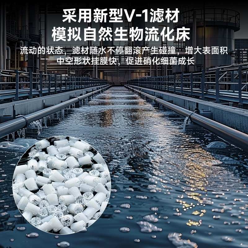 彻朗流化床鱼缸内置过滤器反气举电动培菌增氧净水翻滚鱼苗水妖精