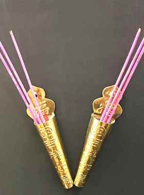 门口免打孔插香筒门神不锈钢插香炉中式潮汕拜神金色门炉挂香供奉