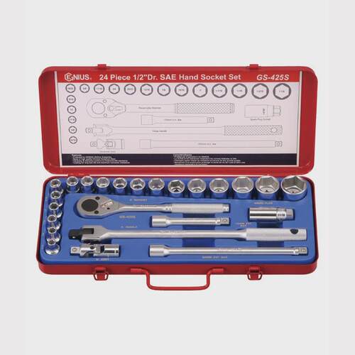 GENIUS天赋进口工具1/2系列25件套英制套筒扳手组GS-425S