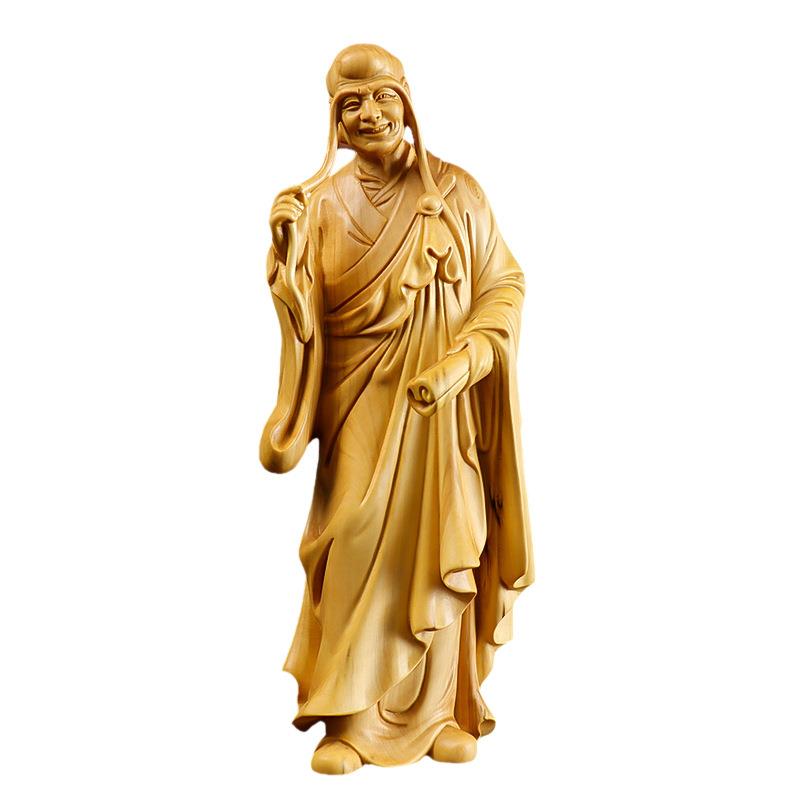 黄杨木雕长眉罗汉摆件家居茶宠手把件圆雕工艺雕刻木质书房收藏品