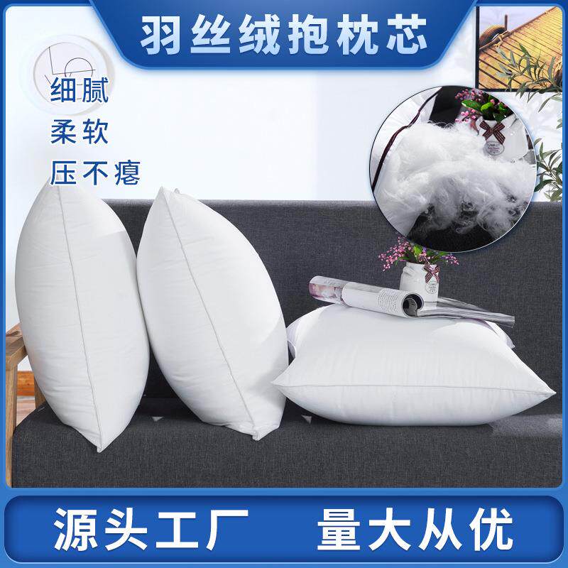 羽丝绒抱枕芯 厂家全棉腰枕靠包方形抱枕枕芯不塌陷 45 50 55
