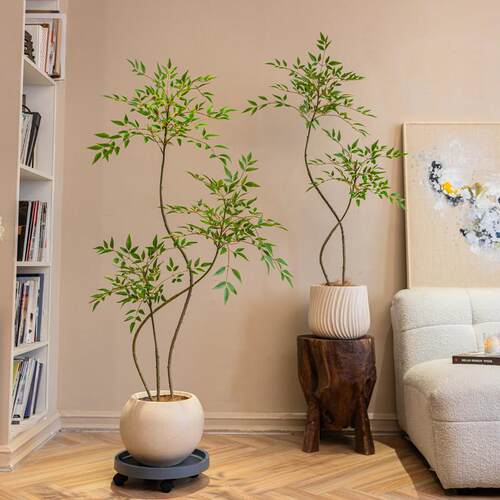 掬涵彷真南天竹绿植盆栽室内客厅装饰品摆件假植物大型落地摆件