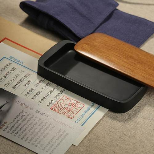 高档宝林清彷水宋滴东池素砚书法特别带盖上等原石砚礼代阳寺宝堂