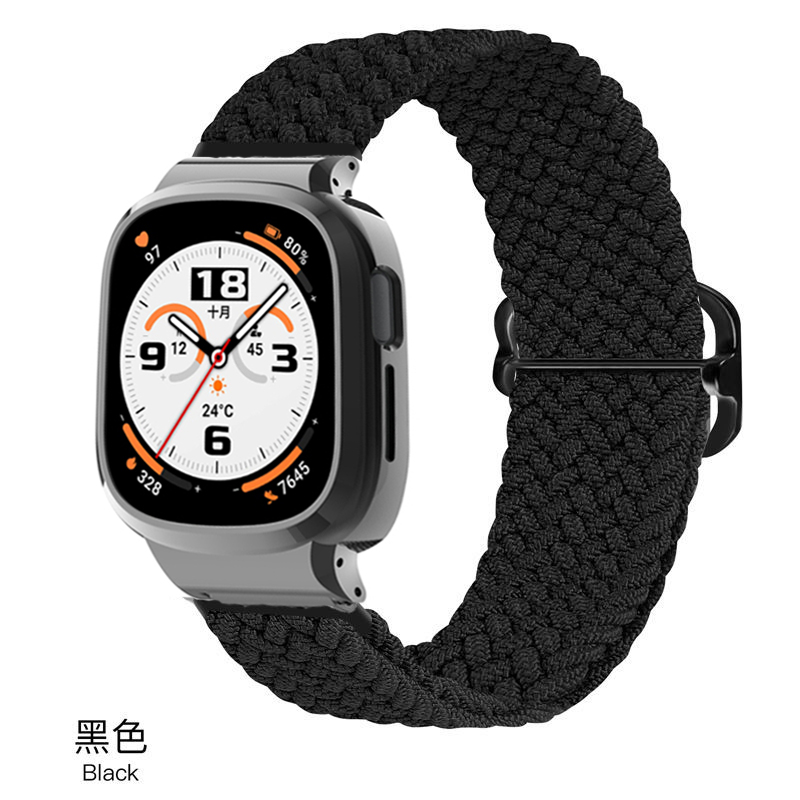 适用荣耀手表4表带尼龙编织划扣honorwatch4手表智能运动透气弹力