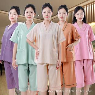 全棉洗浴中心浴服水汇汗蒸服情侣纯棉新款高档桑拿服男浴服套装