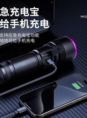 50W-65n65nm紫光线灯鉴定用验防伪钞光翡翠大功率紫外线 手电筒萤