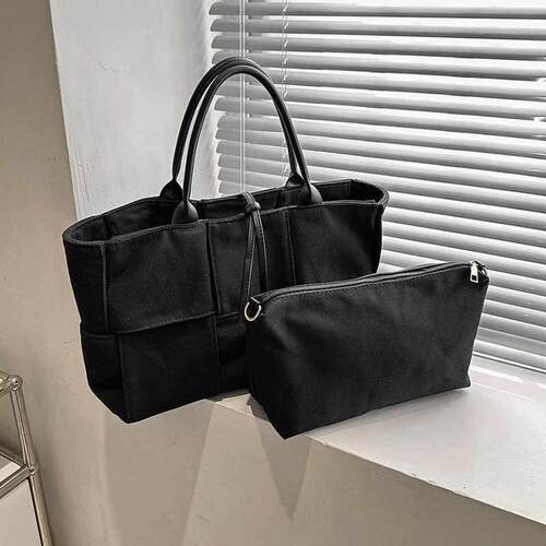 Canvas Woven Shoulder Underarm Bag Women