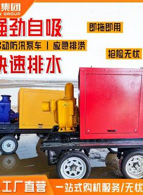 油电两用移动防汛泵车柴油灌溉排涝抗旱自吸拖车式永磁变频水泵