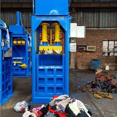 出口服装打包机全自动压缩打包四开门旧衣服井字包穿绳棉纺布料