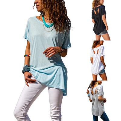 Womens Elegant Trendy Open Back Comfy Casual Loose Fitting