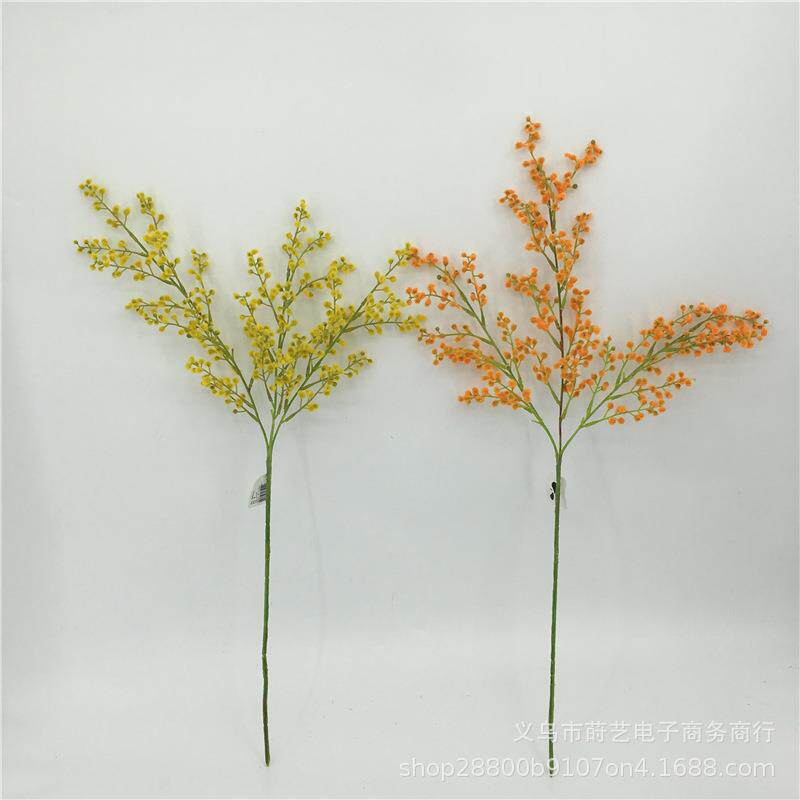 厂家直销仿真金合欢毛毛果家纺软装花艺插花植物银柳果蒲公英假花