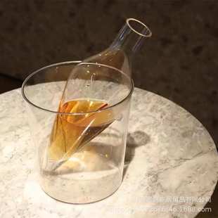 家用样板间酒具摆件 现货 香槟白葡萄酒冰桶醒酒器手工吹制套装