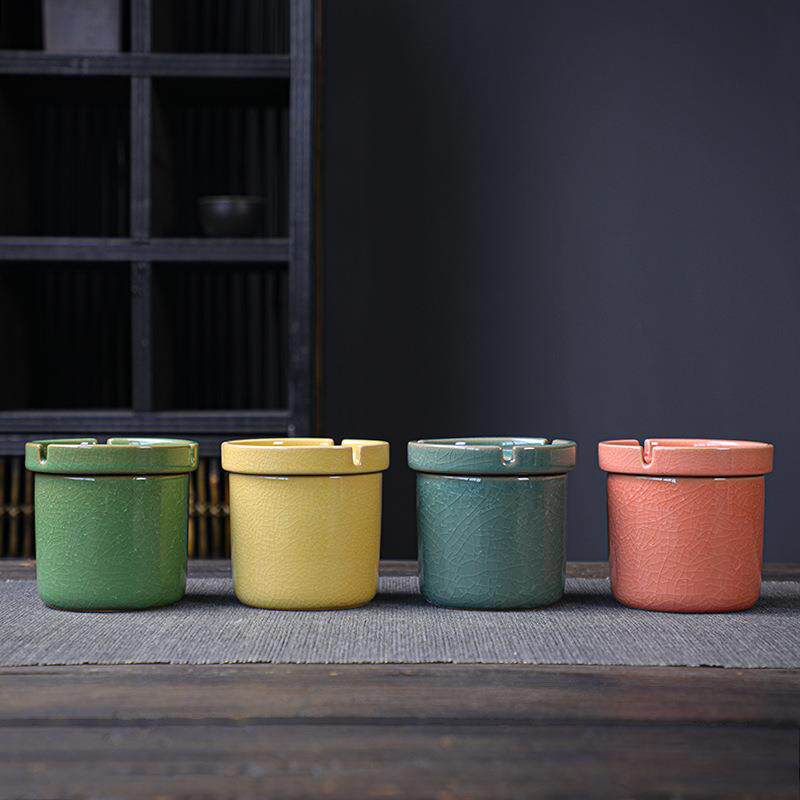 开片哥窑陶瓷办公家用客厅烟灰缸防风漏斗直桶家用酒吧KTV烟灰缸