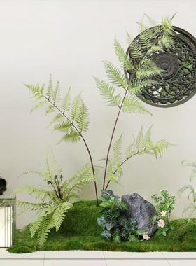 绿植造景室内下蕨类植物堆景MRV槽组合楼梯橱窗花假藓景苔观装饰