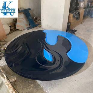 酒店样板房间家居饰品别墅摆设现代简约玻璃钢艺术品雕塑圆盘壁饰