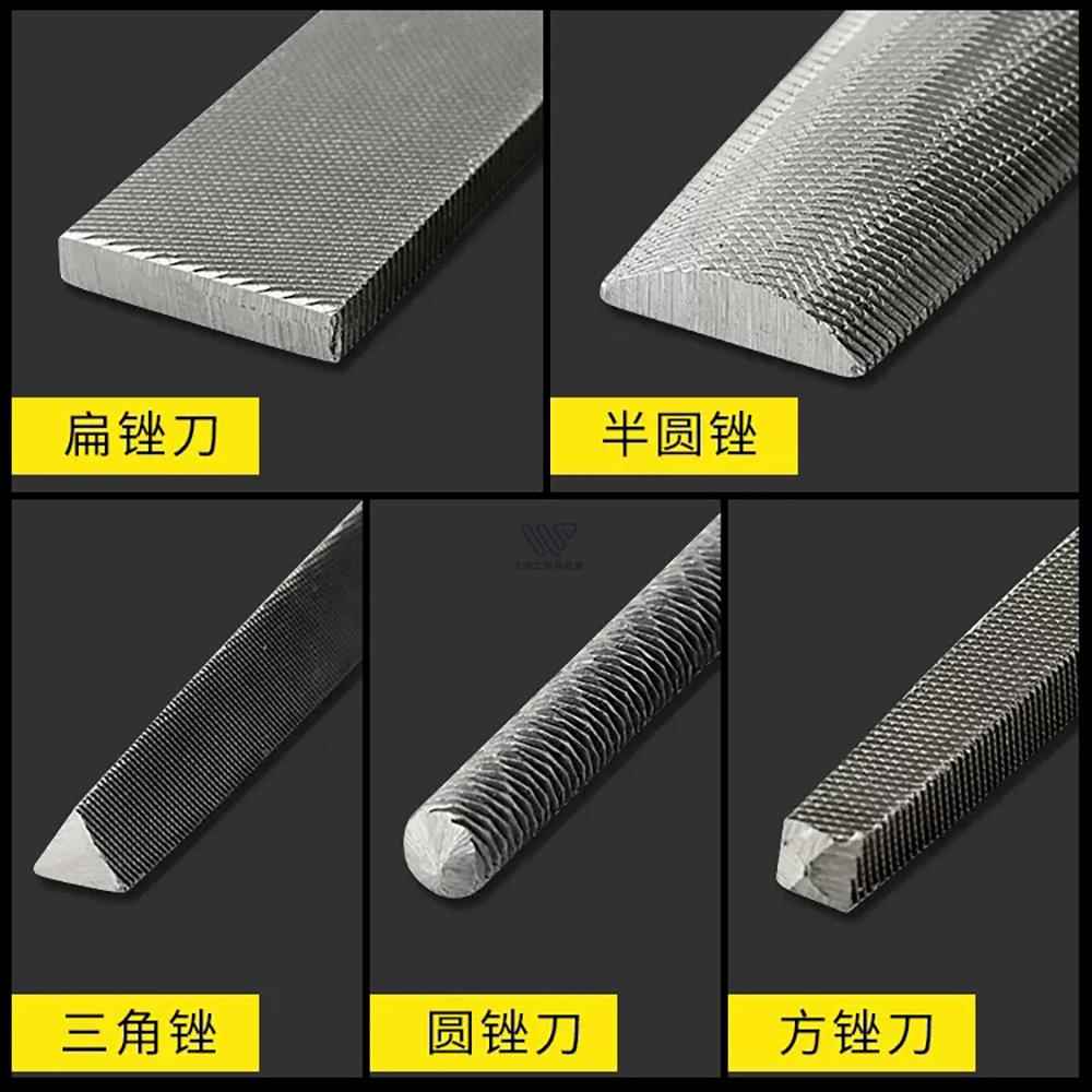 日本壶三半圆锉刀钢锉金属打磨工具木工搓钳工锉粗中细齿4寸-14寸