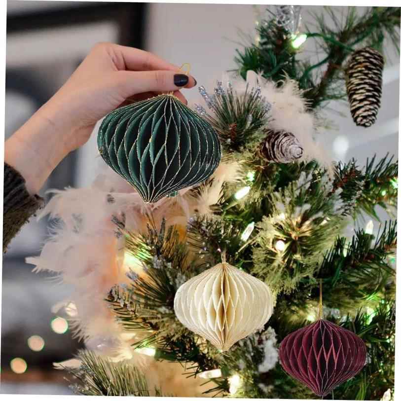 Christmas Honeycomb Ball Ornaments Xmas Tree DIY Hanging