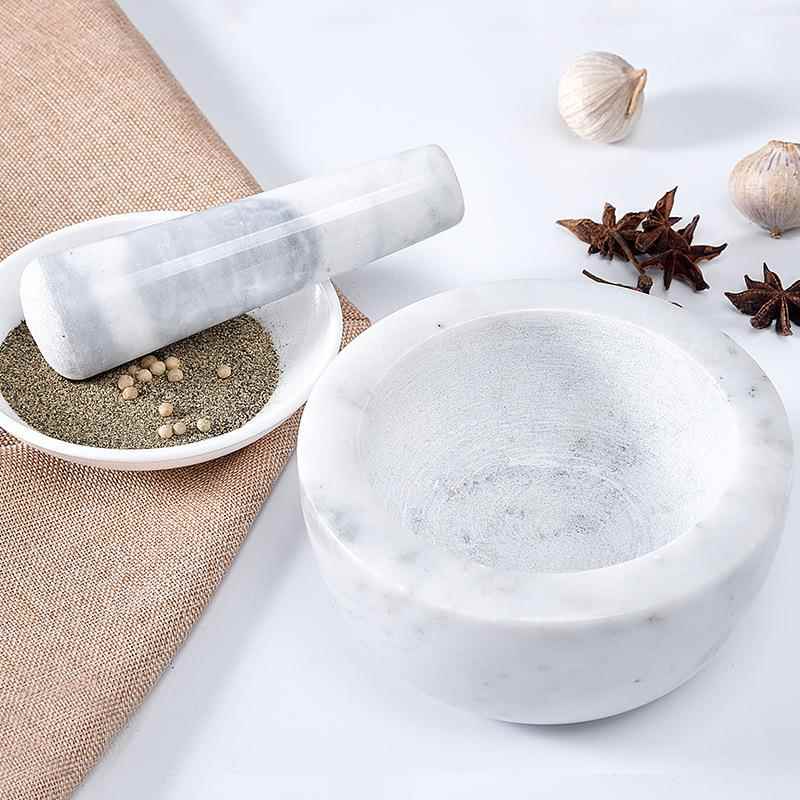 新款直销浩晟大理石新款加厚手动家用厨房香料研磨捣碎石臼蒜泥捣
