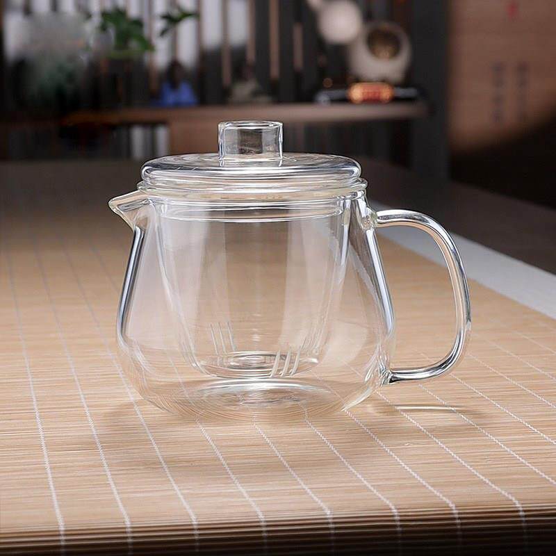玻璃茶壶企鹅壶家用茶器加厚耐热花茶壶过滤泡茶壶茶水分离杯