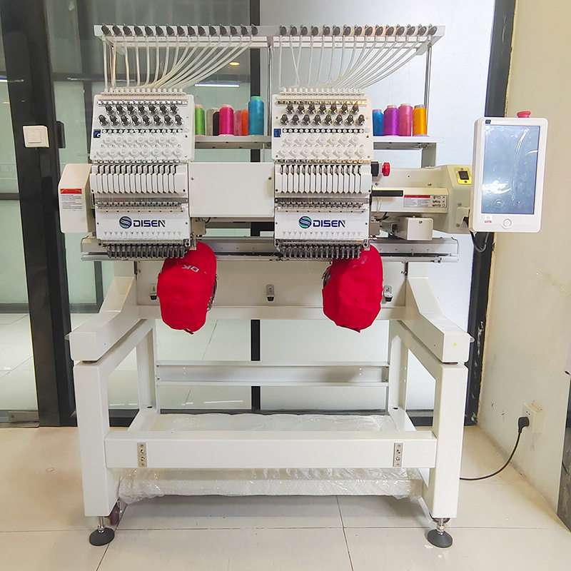 双头15针电脑绣花机 多功能成品帽子绣花机小型家用2头自动帽绣机