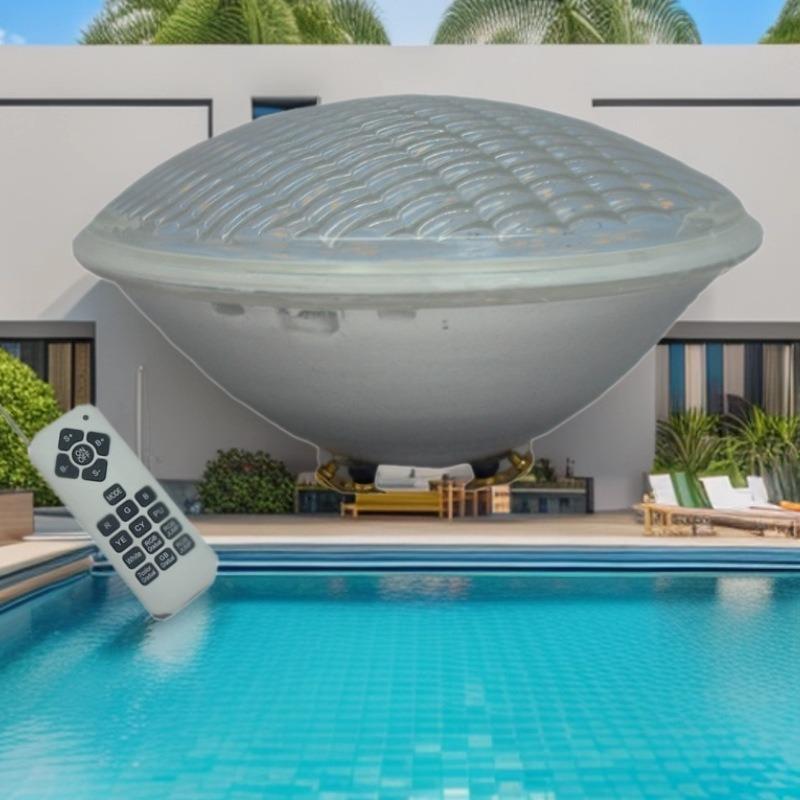 防水PAR灯 PAR56水底灯 七彩RGB带遥控 嵌入式水池景观灯12V IP68