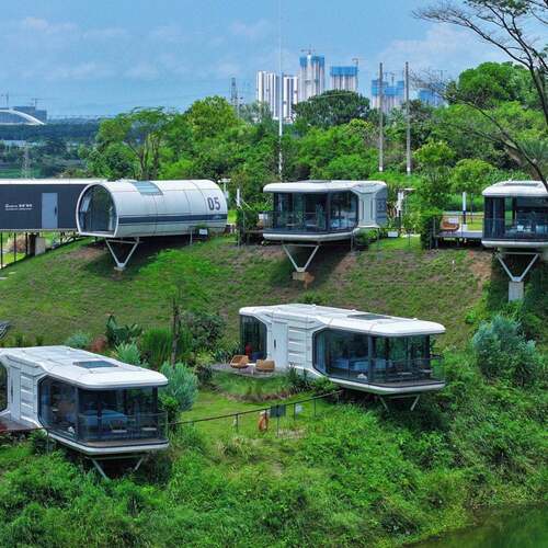 鲁班筑工厂太空舱移动民宿房微宿苹果仓移动房屋创意景区文旅酒店
