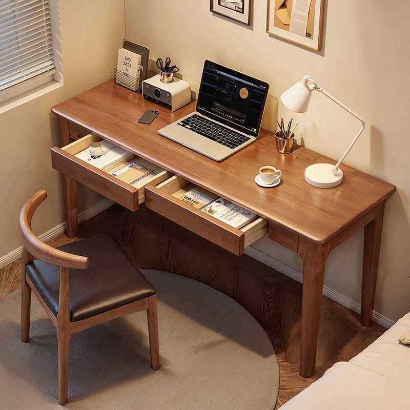 全实木书桌小户型家用成人长条桌现代简约学生学习写字桌电脑桌子