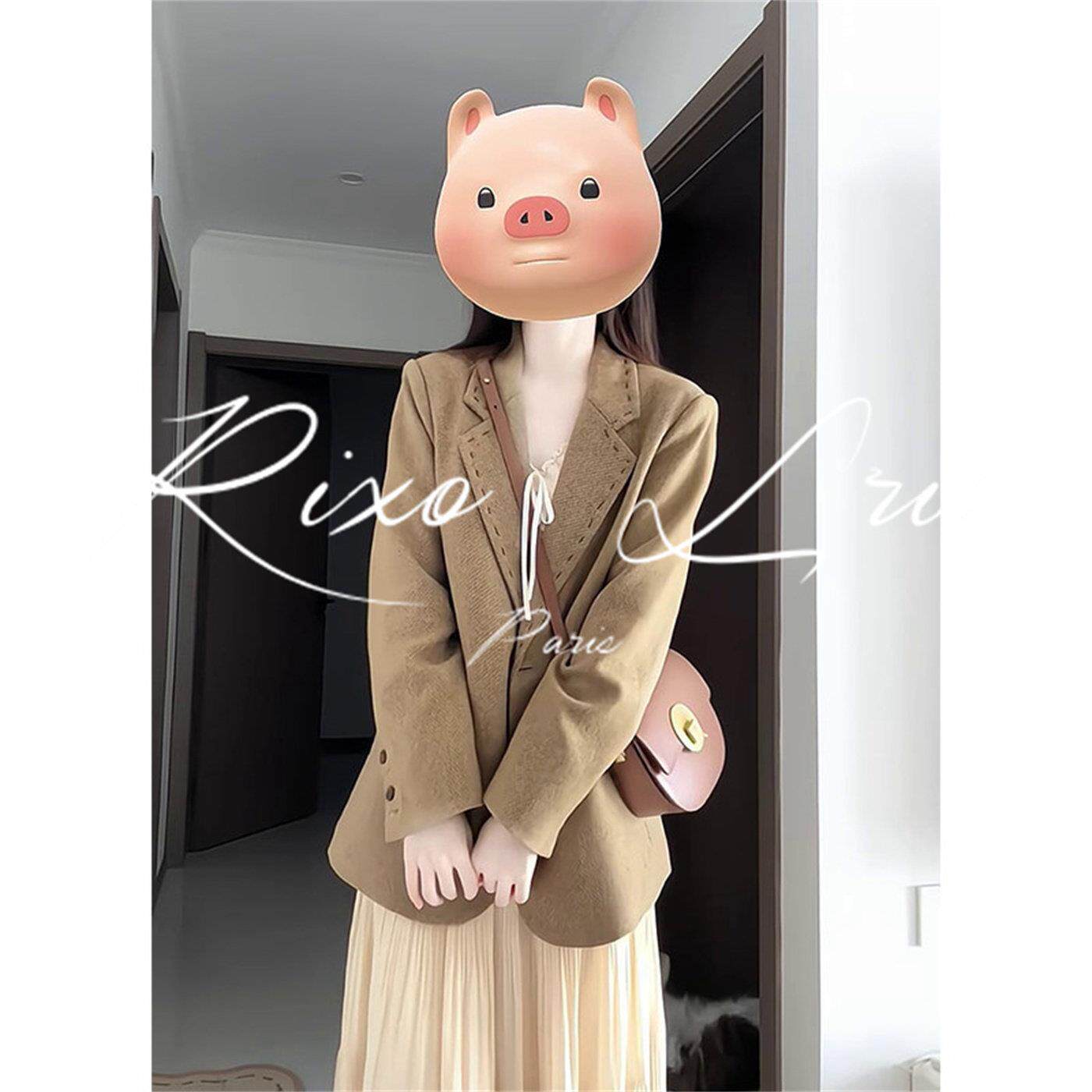RIXO LRIS法式羊毛短款小西装外套女春秋季小个子高级感休闲西服