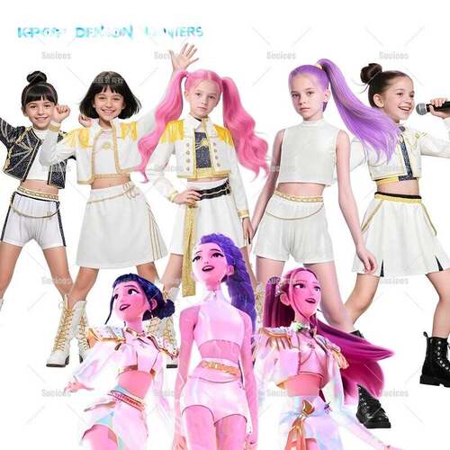 万圣节K-POP猎魔女团cos服恶魔猎人鲁米佐依米拉儿童打歌服装套装
