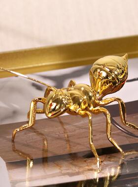 样板房间软装饰品金属蚂蚁桌面艺术工艺品个性办公室创意昆虫摆件