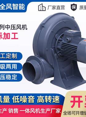 PF150-3蜗壳中压鼓风机2.2KW送风干燥透浦式铝壳中压风机