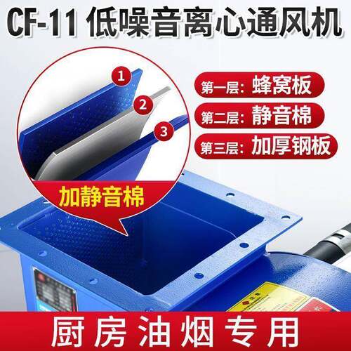 超静音厨房工业离心风机CF商用V排风扇大功率风机V吸气蜗牛