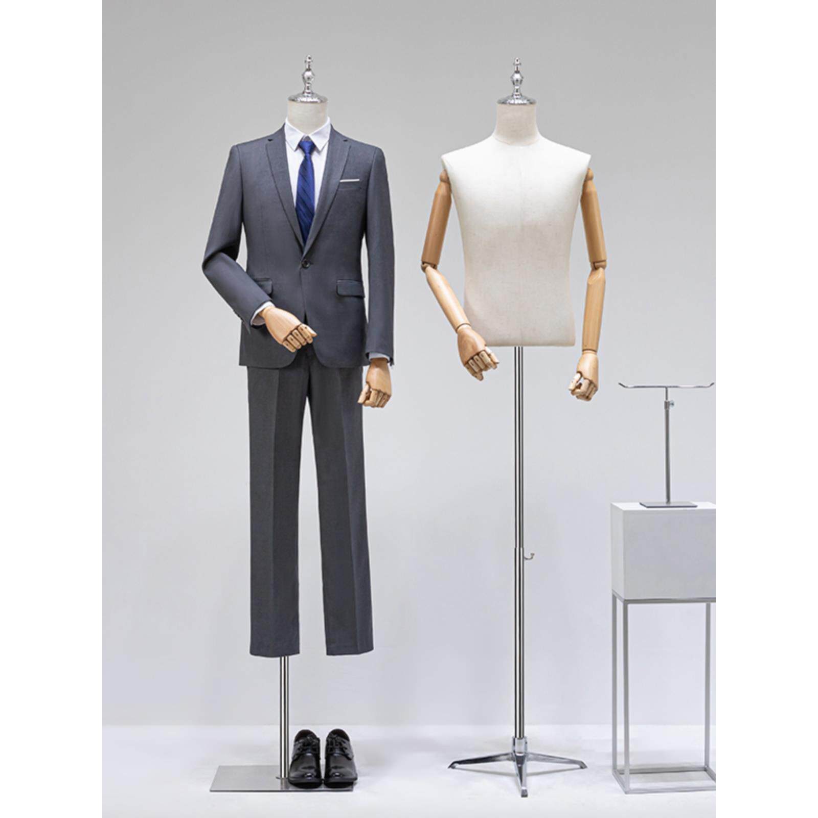 服装店男模道具半长男模橱窗套装服装拍摄模特展示站全身