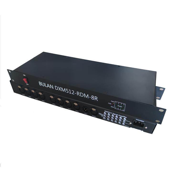 舞台灯光光电隔离工程款8路RDM DMX512信号放大器远程拨码放大器