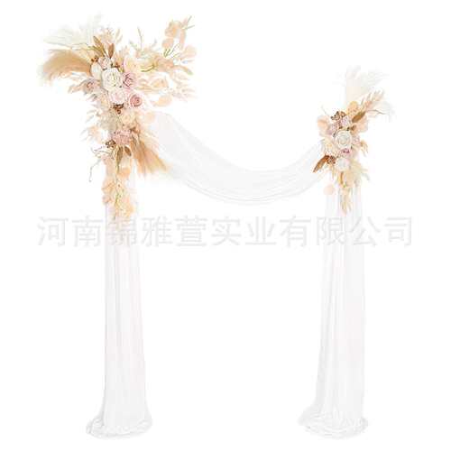 拱门帷幔纱幔仿真花三件套婚礼派对聚会装饰