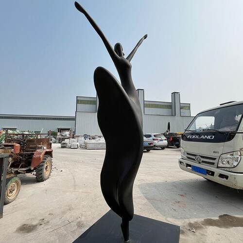 玻璃钢雕塑制作大型校园林广场户外标志景观舞蹈女孩巨型人物摆件
