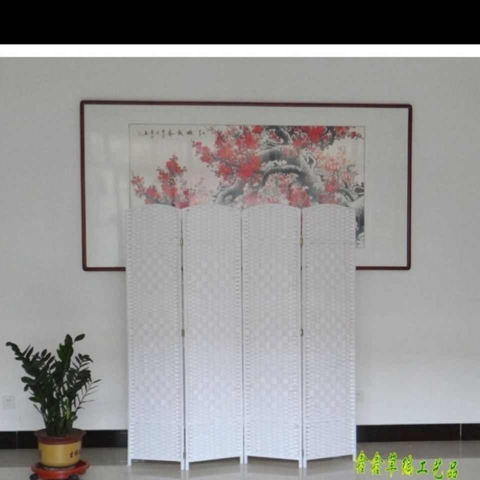 草编屏风隔断时尚屏风客厅屏风简约玄关隔断卧室中式屏风直销