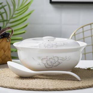 家用汤碗带盖品锅陶瓷餐具创意无盖汤古 实用9英寸大号汤碗大汤碗