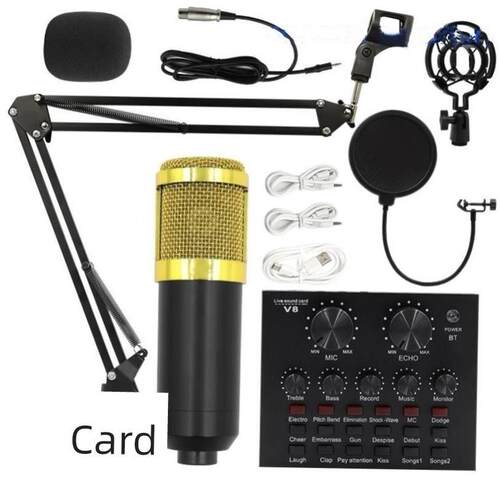 Bm800电容麦克风+ V8声卡电脑录音