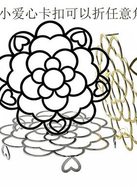 现代简约铁造艺造花型不锈钢花插铁艺品型工艺0礼品插辅助器可折