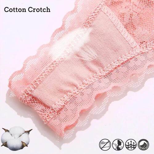 2PCS M-XL Women Lace Thong G-string Panties Sexy Floral Unde