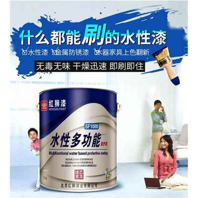 红狮漆环保水性多功能漆家具门窗铁艺木器翻新漆金属暖气清漆水漆