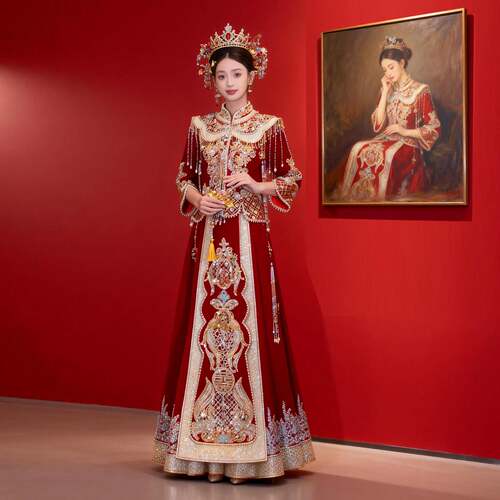 高端出阁秀禾服婚服2026新款结婚新娘中式礼服婚礼大码嫁衣龙凤褂