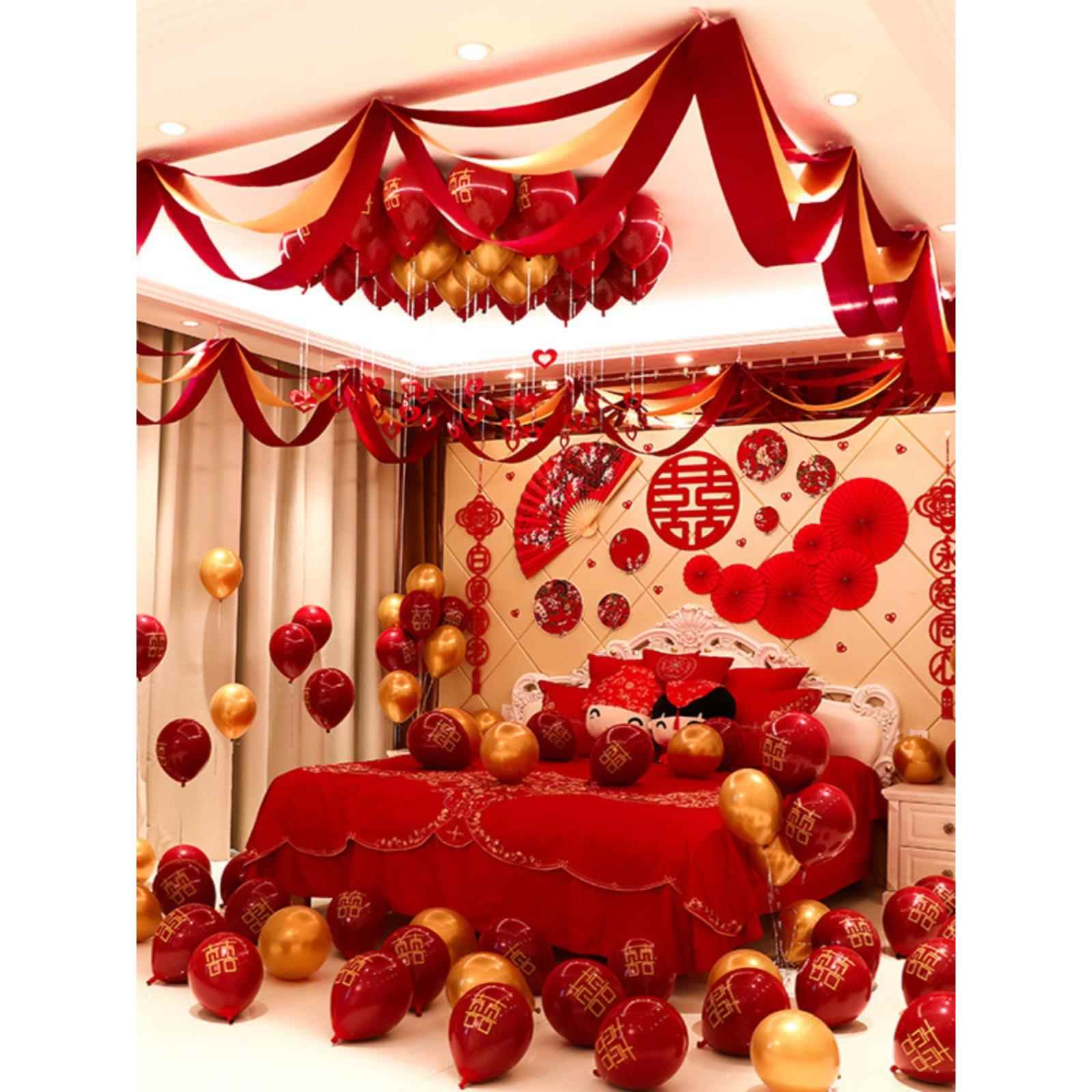 结婚楼梯扶手纱幔套装创意婚礼拉花婚房装饰布置护栏婚庆用品大全