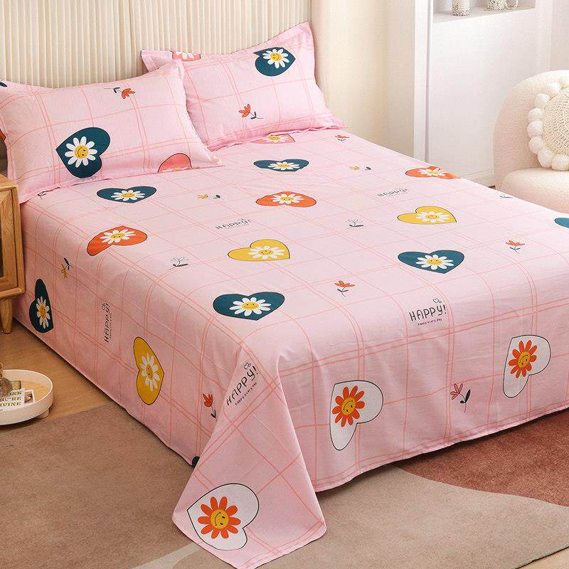 100纯棉床单单件单人1.5米1.8m1.2床学生宿舍儿童卡通全棉被单女