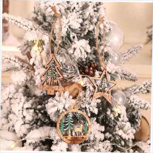 Christmas tree three-dimensional hollow elk pendant麋鹿挂件