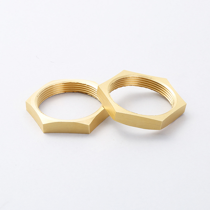 制定定黄铜六角细牙薄螺母 水龙头管道扣非标六角厂紧螺母 铜螺母